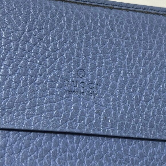 Auth GUCCI GG Marmont 474748 Blue Leather - Card Case - Picture 8 of 8